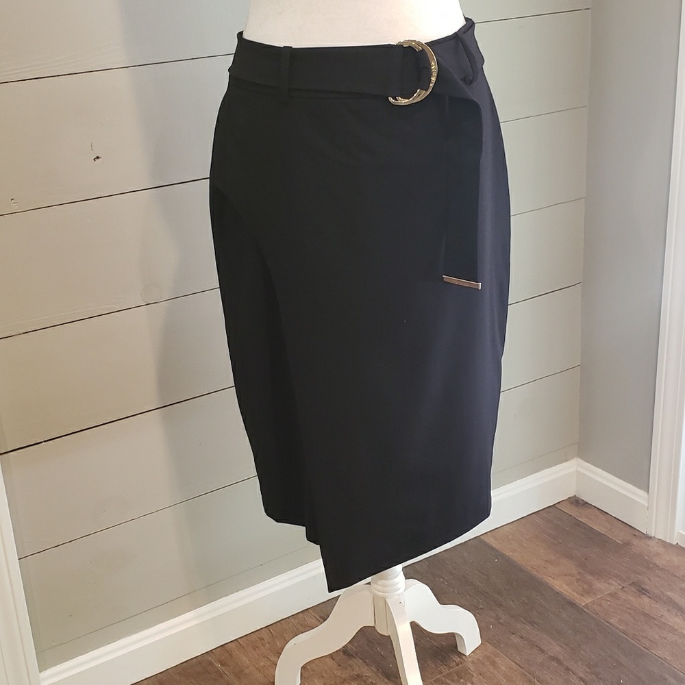 Calvin Klein sz 10 belted black skirt